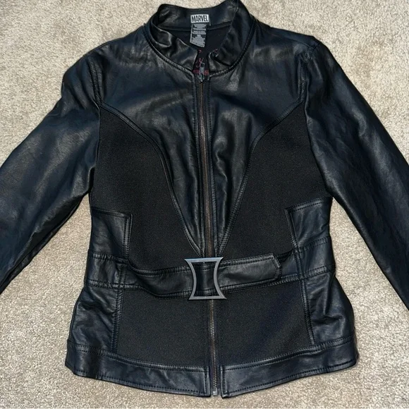 Marvel Women's Black Leather Jacket size medium - Picture 2 of 12